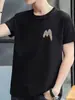 Nueva camiseta de manga corta para hombre, estilo coreano de verano, moderna, sencilla, de media manga, estilo Hong Kong, holgada, informal, de marca.