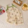 Pijama de Menina Desenho Animado Comércio Exterior Verão Fino Camisolas Tops Shorts Conjunto de Duas Peças Roupa de Casa Venda por Atacado