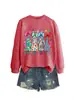 Amazon eBay sitio independiente moda versátil nuevo para mujer 4 colores árbol de Navidad otoño e invierno sudadera de manga larga