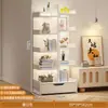 Estante pequena simples, estante de armazenamento de chão, prateleira de armazenamento de parede, estante de exibição para sala de estar/escritório, armário de armazenamento estreito ao lado da mesa