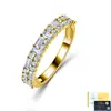 Anillo de Plata S925 con Moissanita Corte Escalera, Anillo de Banda de Lujo Ligero Más Vendido Transfronterizo, Estilo Apilable de Moda Europeo y Americano, En Stock de Fábrica