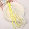 Llavero DIY Adorno de Encaje Borla de Felpa Colgante Tejido a Mano Llavero Decoración de Bolso Accesorios Materiales
