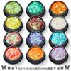 Venta caliente transfronteriza 3mm mariposa 12 colores traje lentejuelas metálicas para arte de uñas brillo polvo de brillo material de gel para esmalte de uñas