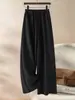 Pantalones de acetato y lana estilo fideo de arroz, engrosados para abrigar en otoño e invierno, de cintura alta, pantalones anchos y fluidos, nuevo estilo 2025, pantalones casuales rectos y holgados