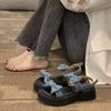 Sandalias de Plataforma de Gama Alta para Mujer Verano para Exterior 2023 Nuevas Sandalias Romanas con Correa de Hebilla de Lazo Versátiles Estilo Coreano