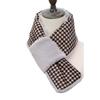 Cachecol Transfronteiriço Novo Outono e Inverno Curto Xadrez Houndstooth Pelúcia de Visão Quente e Versátil