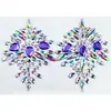 Pegatinas de tatuaje de diamante adhesivas personalizadas para el pecho para fiestas, bailes y actuaciones europeas y americanas, pegatinas decorativas de diamante acrílico para el pecho