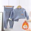 Traje cálido para bebé con forro polar, para niños y niñas, grueso, de cintura alta, ropa y pantalones de otoño, ropa interior térmica para niños de otoño e invierno