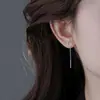 Aretes de alambre con borla de zorro para mujer, diseño de nicho, estilo Ins, modernos, sencillos, elegantes, aretes largos de animal
