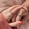 Anillo de pareja de seda verde wan para hombres y mujeres un par amor vivo entrelazado anillo de diamantes de simulación anillo color platino al por mayor sensación de alta gama