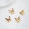 Pulsera DIY de Perlas con Abalorios Espaciadores de Zirconio de Colores Rellenos de Oro de 14 Quilates que Conservan el Color, Mariposa Abeja, Agujero Doble, Fila Doble, Agujero Triple, Fila Triple