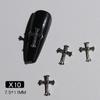 Arte de Uñas Cruz Crocker Corazón Joyería Aleación Plata Antigua Negro Estilo Punk Europeo y Americano Plata Antigua Decoración de Uñas Personalizada