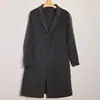 Liquidación, sin devoluciones ni cambios: abrigo de lana elegante para mujer, de alta calidad, corte holgado, con cinturón de corbata y cuello largo con muesca