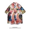 Camisa floral de verano para hombre, estilo hawaiano de Hong Kong, de manga corta, fina, informal y versátil.