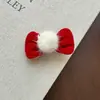 Grampo de Cabelo Vermelho Festivo de Natal e Ano Novo, Presilha de Tubarão, Piranha, Acessório de Cabelo para Mulheres, Ornamento de Cabelo Versátil para a Parte de Trás da Cabeça