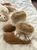 Botas de Neve Super Macias e Grossas, à Prova de Frio e Quentes, Fofas e Peludas, Novidade Outono/Inverno 2025, Sola Grossa, Antiderrapante, de Algodão
