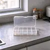 Caja de Almacenamiento de Plástico Transparente de 10 Compartimentos Fijos, Caja Organizadora de Herramientas de Hardware Multicompartimentos Anti-Cuerda, Caja Rectangular de PP para Piezas de Repuesto