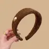 Diadema de Lana Dorada de Alta Calidad Coreana, Pequeña, de Ala Ancha para Mujeres con Parte Superior del Cráneo Alta, Diadema para Uso Diario, Pasador de Pelo, Pasador de Pelo, Tocado