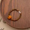 Nuevo brazalete de gato de madera de dibujos animados chinos lindo con cuentas cuerda elástica ajustable brazalete personalizado brazalete ajustable