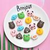 Sándwich de Animales Simulados Macarrón Accesorios de Resina DIY Funda para Teléfono Móvil con Crema Material DIY Accesorios Colgantes para Llavero