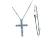 Collar Cruz de Diamante Moissanita para Mujer, Moderno Collar Cruz de Plata de Ley 925 Chapado en Platino Full Diamond Estilo Hip-Hop