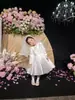 Vestido para Niña 2026 Blanco Manga Larga Vestido de Princesa para Niña Pequeña de Un Año Traje para Anfitrión Desfile de Moda Dulce