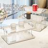 Estante para guardar tazas Estante de colección de alto valor Bandeja para tazas de agua para mesa de comedor Estante para tazas de té doméstico Estante para tazas de lujo ligero de doble capa