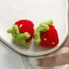 Pendientes colgantes hechos a mano de lana tejida a mano, adorables y suaves, de principios de otoño, con forma de fruta y fresa, accesorios para el cabello, venta al por mayor
