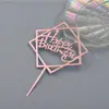Paquete Mayorista de 10 Toppers Acrílicos para Pastel, Letras Pequeñas Insertables para Decoraciones de Cumpleaños, Decoraciones de Repostería de Moda