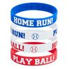 Béisbol para Adultos Atleta Jonrón Juvenil Competencia Escolar Impreso Plano Béisbol Pulsera de Silicona