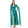 Vestido Verde Deusa da Liberdade Figura Mítica Grega Antiga Fenda Alta Sexy Direto da Fábrica Amazon