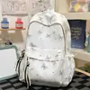 Mochila de aspecto elegante estilo coreano, estilo Ins, para estudiantes mujeres, bolsa escolar linda de dibujos animados de gran capacidad, mochila ligera y simple