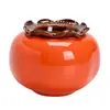 Pote de Cerâmica Caqui Pote de Chá Hidropônico Simulador Pequeno Recipiente para Presente de Casamento Caqui Caqui Enfeites Pote de Doces de Casamento
