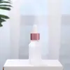 Botella de vidrio blanco mate de 10 ml para aceite esencial al por mayor, botella con gotero de cabeza de plástico, botella para presionar esencia, subbotella de muestra cosmética