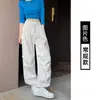 Calça Cargo Casual Feminina Estrela Floral 2026 Nova Chegada de Verão Calça Paraquedas Cintura Alta Emagrecimento Secagem Rápida Solta Perna Larga