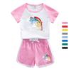 Conjunto de Verão para Meninas Conjunto de Verão Fino Infantil 2025 Novo Estilo Menininha Camiseta de Manga Curta Shorts Conjunto de Duas Peças