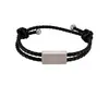 Soporta grabado, pulsera tejida de cordón cuadrado de cuero y acero inoxidable, ajustable, disponible en varios colores, adecuada tanto para hombres como para mujeres