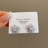 Pendientes de Plata de Ley 925 con Aguja Japonesa y Coreana Dongdaemun Super Flash Circonita Copo de Nieve Circonita Pendientes Moda Exquisito 33513