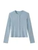 Cardigan Tricot Versátil de Cashmere Fino para Mulheres 2026 Outono/Inverno Novo Simples Casual Jaqueta Gola Redonda Peça para Camadas