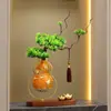 Mueble de TV Creativo de Alto Gama Estilo Chino para Sala de Estar, Decoración de Nicho, Regalo de Inauguración de Casa con Calaba y Pinos de Bienvenida