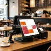 Caixa Registradora de Tela Dupla Transfronteiriça All-In-One com Tela Sensível ao Toque Capacitiva para Restaurantes, Mercearias, Lojas de Chá com Leite, Lojas de Conveniência, Terminal de Pagamento Controlado por Toque