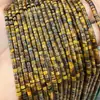 Contas redondas de olho de tigre amarelo, corte reto, 2*3mm, contas soltas para acessórios de joias DIY, contas para pulseira, contas espaçadoras, produtos semiacabados atacado