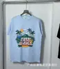 Camiseta Roja de Verano de Manga Corta con Logo Blanco de Casablanca, Marca de Moda Tendencia, Cuello Redondo, Estampado Minimalista, Redondo, Niche Casa