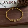Nuevo Elegante y Exquisito Versátil Pulsera de Cuenta de Ábaco Moneda de Cobre Cristal de Hielo con un Ambiente de Lujo Ligero y Vintage de Alta Gama para Mujeres