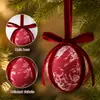 Bola de Navidad de tela transfronteriza de 8 cm, bola envuelta, decoración para árbol de Navidad, adorno navideño con lazo para crear ambiente, pequeño adorno colgante