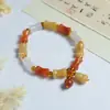Pulsera Nudo de Bambú de Jade Natural de Tianshan de Xinjiang con Piedra Preciosa Jade Claro Pulsera de Múltiples Círculos con Nudo de Bambú Tricolor