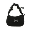 Bolso de Hombro Cuadrado Pequeño para Mujer Estilo Coreano con Lazo, Fresco y Moderno, Versátil, Estilo Casual de Nicho, Bolso de Hombro de Moda