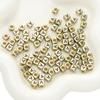 Cuentas acrílicas del alfabeto inglés, cuentas cuadradas, cuentas planas, cuentas redondas, accesorios de bricolaje hechos a mano, cuentas para pulseras, cuentas de mano.
