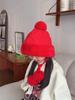 Chapéu de inverno fofo para crianças, chapéu de lã tricotada com bola de pelo para todas as crianças, forrado com lã, chapéu de proteção para orelhas quentes à prova de frio Lei Feng