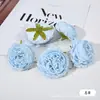 Cabezas de Flores de Camelia Artificiales con Bordes Quemados Creativos, Flores Grandes para Decoración de Bodas, Accesorios para el Cabello de Flores de Seda DIY